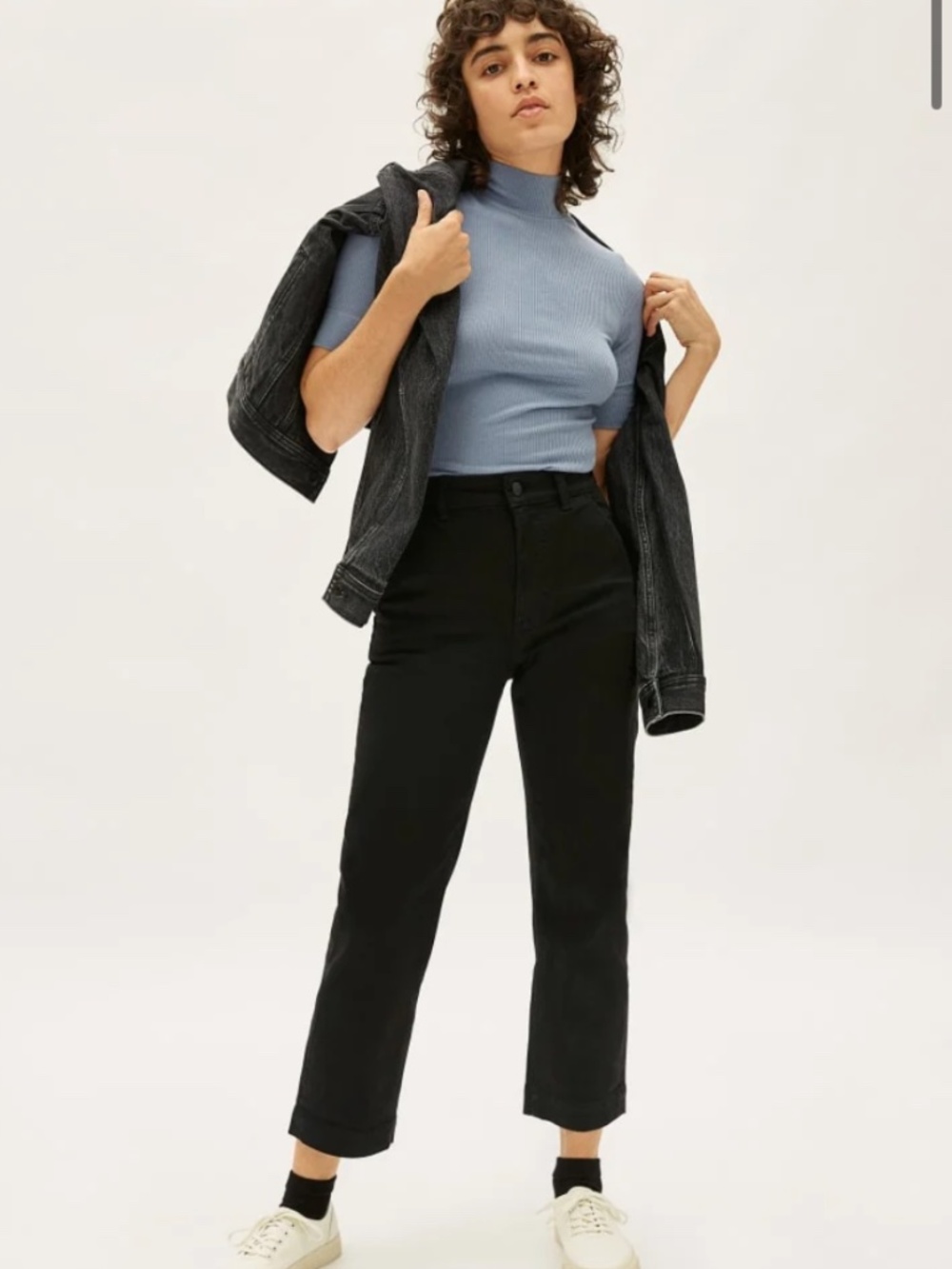 Everlane The Straight Leg Crop Trousers Pants Black Size 6
